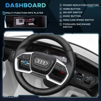 Aosom 12V Kids Electric Ride On Car, Audi E-tron, Battery Powered Toy with Parent Remote Control, Suspension System, Auxiliary Wheels, LED Lights, Music and Horn,  MP3 Player, White(m-6)
