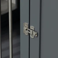 PawHut Dog Crate Furniture Wire Pet Cage Wooden Dog Kennel, End Table with Double Doors, and Locks, for Medium and Large Dog House Indoor Use, Gray(m-9)