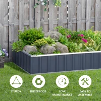 Outsunny 5.7' x 3' x 1' Raised Garden Bed, Galvanized Metal Planter Box for Vegetables Flowers Herbs, Dark Gray(m-7)