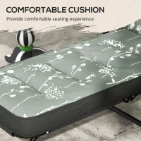 Outsunny Outdoor Lounge Chair with Padded Cushion, Folding Reclining Patio Garden Chair with Recline Back, Footrest, for Poolside, Patio, Grey(m-6)