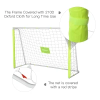 Soozier 6ft x 4ft Soccer Goal Net with Metal Frame, PE Mesh, Ground Stakes, Easy Assembly, Yellow(m-6)