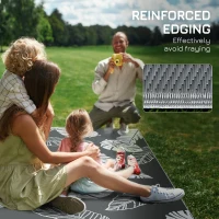 Outsunny Reversible Outdoor RV Rug, Patio Floor Mat, 6' x 9' Plastic Rug for Backyard, Deck, Beach, Camping, Grey and White(m-9)