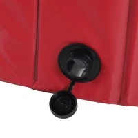 PawHut Foldable Pet Swimming Pool, Portable Dog Bathing Tub, 12" x 63" Plastic Large Dog Pool for Outdoor Dogs and Cats, Red(m-8)