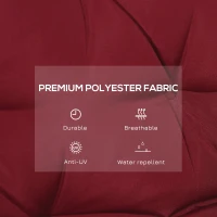 Outsunny Porch Swing Cushion Garden Bench Cushion with Backrest, Non-Slip 2-seater Soft Pad, Swing Chair Mat Replacement for Indoor and Outdoor, 39.4" x 38.6", Wine Red(m-4)