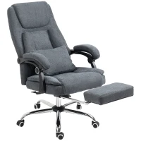 Vinsetto 3D Kneading Massage Office Chair with Reclining, Swivel Fabric Computer Chair with Footrest, Armrest, Gray(m-11)