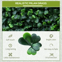 Outsunny 12PCs Grass Wall Panels, 20" x 20" Artificial Grass Wall Decor, Greenery Backdrop Panels Wall for Outdoor, Indoor, Garden, Fence, Backyard, Dark Green(m-4)