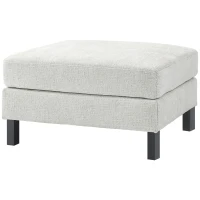 HOMCOM Ottoman Module for Modular Sectional Sofa, Upholstered Footrest with Wood Legs and Pocket Spring, Cream White(m-1)