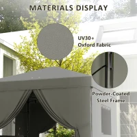 Outsunny 10' x 10' Pop Up Canopy Tent, Instant Sun Shelter, with Wheeled Bag and Mesh Windows, Height Adjustable, Light Grey(m-7)