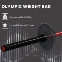 Soozier 7.2ft Weight Bar, Olympic Bar with Rotating Sleeves, Non-Slip Knurling Grip, 1500lbs Weight Capacity, Red(m-4)
