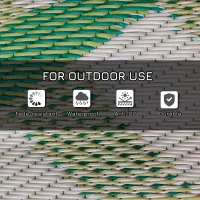 Outsunny Reversible Outdoor Rug with Carry Bag, 9' x 12' Waterproof Rug, Portable RV Camping Carpet for Backyard(m-6)