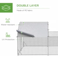 PawHut Large Chicken Coop Metal Chicken Run for Chickens with Waterproof and Anti-UV Cover, Dome Shaped Walk in Fence Cage Hen House for Outdoor and Yard Farm Use, 1" Dia, 12.5' x 9.2' x 6.4'(m-7)