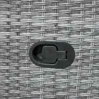 Outsunny Outdoor Recliner Chair with Cushions, Reclining Patio Lounge Chair with Adjustable Footrest, Armrests, Tray Table, Blue(m-8)