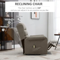 HOMCOM Lift Chair for Elderly, Power Chair Recliner with Footrest, Remote Control, Side Pockets for Living Room, Brown(m-5)