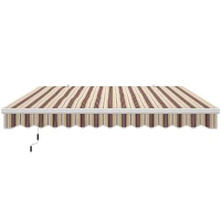 Outsunny 13' x 8' Retractable Awning, Patio Awnings, Sunshade Shelter w/ Manual Crank Handle, UV & Water-Resistant Fabric and Aluminum Frame for Deck, Balcony, Yard, Red Stripes(m-11)