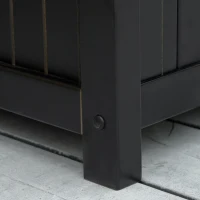 Outsunny Outdoor Storage Bench, 43 Gallon Deck Box with Armrests, Outdoor Storage Box for Patio Furniture Cushions and Garden Tools, Black(m-8)