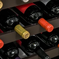 HOMCOM Wine Bar Cabinet, Modern Buffet Cabinet with 16-Bottle Wine Holder and Drawer, Kitchen Storage Cabinet for Living Room, Home Bar, Dark Brown(m-9)