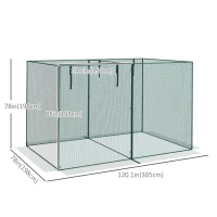Outsunny 10 x 6.5ft Crop Cage, Garden Plant Protector with Two Zippered Doors, Storage Bag and Ground Stakes, Green(m-3)