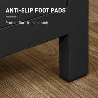 HOMCOM Sideboard, Buffet Cabinet with Doors and Adjustable Shelves for Living Room, Entryway, Black and Natural(m-7)