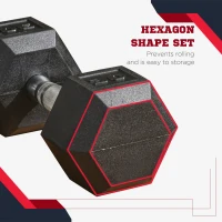 Soozier Rubber Dumbbells Weight Set, Total 60lbs, 30lbs Each, Dumbbell Hand Weight for Body Fitness Training for Home Office Gym, Black(m-5)