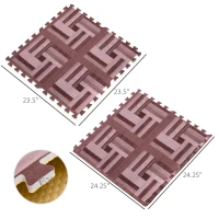 HOMCOM Soft Wood Grain EVA Foam Interlocking Floor Mats 72 Square Feet Exercise Workout Mat Kid Play Mat 18pcs(m-3)