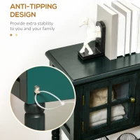 HOMCOM Vintage Console Table with 2 Drawers and Cabinets, Retro Sofa Table for Entryway, Living Room and Hallway, Vintage Blue(m-6)