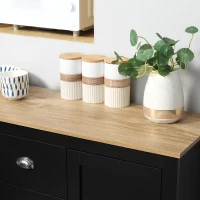 HOMCOM Kitchen Sideboard with Adjustable Shelves, Buffet Cabinet, Coffee Bar Cabinet with 3 Storage Drawers, Black(m-8)