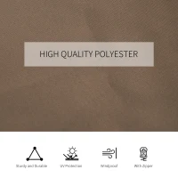 Outsunny 10' x 12' Universal Gazebo Sidewall Set with 4 Panels, Hooks, C-Rings Included for Pergolas & Cabanas, Brown(m-6)