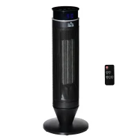 HOMCOM 2-In-1 Tower Heater, Indoor Electric Space Heater with Oscillation, Remote Control, 8H Timer, Three Heating Modes(High, Low, Fan), 750W/1500W(m-1)