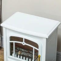 HOMCOM Fireplace Stove, Electric Fireplace Heater with Realistic LED Flames and Logs, 725W/1450W, White(m-9)