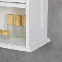 kleankin Modern Wall Mount Bathroom Cabinet, Storage Organizer with 2 Door Cabinet and Open Shelf, White(m-10)