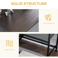 HOMCOM Linen Drawer Cabinet Organizer Storage Dresser Tower with 5 Removable Drawer Metal Frame Adjustable Feet for Living Room, Kitchen, Bathroom, Dark Grey(m-5)