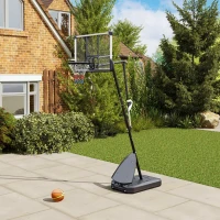 Soozier Basketball Hoop Outdoor, 5-10ft Portable Basketball Goal with 44" Shatterproof Backboard, Rebound System, Wheels(m-9)