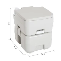 kleankin Outdoor Portable Travel Toilet Detachable Flushable Tank Easy to Use 3 Way Pistol for Camping Hiking Boating Roadtripping 5.3 Gallon (20L)(m-3)