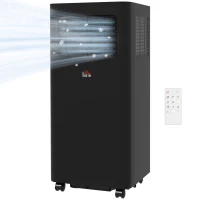 HOMCOM 8000 BTU Mobile Air Conditioner, 345 Sq. Ft., AC Unit with Dehumidifier, Sleep, 24H Timer On/Off, Window Kit, Black(m-1)