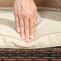 Outsunny 3-Seater Wicker Sofa, PE Rattan Outdoor Couch Conversation Furniture with Removable Cushions for Patio, Garden, Brown(m-9)