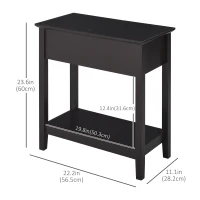 HOMCOM End Side Table in Flip Top Design with Cabinet and Bottom Shelf, Storage Furniture Decoration for Bedroom Living Room Office, Dark Coffee(m-3)