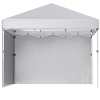 Outsunny 10' x 10' Pop Up Canopy with Sidewalls, Roller Bag, Height Adjustable Instant Tent for Outdoor, Garden, Patio, White(m-2)