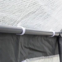 Outsunny 12' x 7' x 7' Greenhouse, Walk-in Outdoor Tunnel Green House with PE Cover, Steel Frame, 2 Roll-Up Zipper Doors & 4 Windows for Flowers, Vegetables, Tropical Plants, White/Dark Gray(m-9)