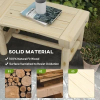 Outsunny Wooden Outdoor Bench, Wrap Around Tree Bench with Slatted Seat for Yard, Garden, Deck, Lawn, Natural(m-5)