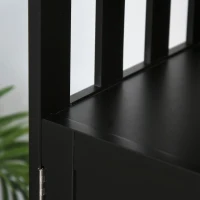 HOMCOM Kitchen Sideboard, Buffet Cabinet, Wooden Storage Console Table with 2-Level Cabinet and Open Shelf, Black(m-10)