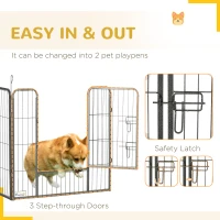 PawHut 24 Panel 31.5" Height Heavy Duty Dog Playpen for Small Medium Dogs, Grey(m-9)