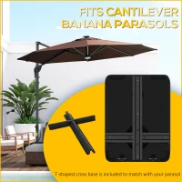 Outsunny Cantilever Patio Umbrella Base for Offset Patio Umbrella, Fillable Umbrella Holder with Wheels for Patio, Outdoor(m-4)