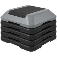 Soozier 5-Level Height Adjustable Stepper, Aerobic Exercise Step Platform, 4" 6" 8" 10" 12", Grey(m-2)