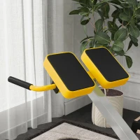 Soozier Roman Chair Back Extension Machine, Height Adjustable Hyperextension Bench with Dip Bars, Multi-Functional for Back, Core, Arms and Whole-Body Training, Yellow(m-9)