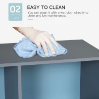 HOMCOM 3-Tier Child Bookcase Open Shelves Cabinet Floor Standing Cube Storage Organizer with Drawers - Dark Blue(m-5)