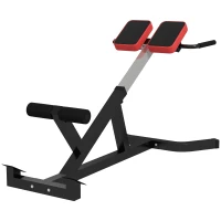 Soozier Roman Chair Back Extension Machine, Height Adjustable Hyperextension Bench with Dip Bars, Multi-Functional for Back, Core, Arms and Whole-Body Training, Black(m-1)