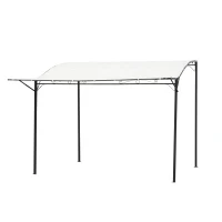 Outsunny 10' x 8' Outdoor Pergola and Patio Gazebo, Extendable Side Awning, Sun Shade Shelter for Garden, Camper, Deck, Doors and Windows, Beige(m-11)