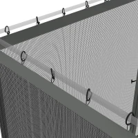 Outsunny Replacement Mosquito Netting for Gazebo 12' x 12' Black Screen Walls for Canopy with Zippers(m-6)