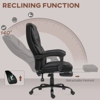 HOMCOM Executive Office Chair with footrest, High Back Desk Chair, Reclining Swivel Chair, Black(m-4)