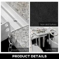 HOMCOM 4ft Wheelchair Ramp Scooter Mobility Non-Skid PVC Layering Portable Foldable Aluminum(m-5)